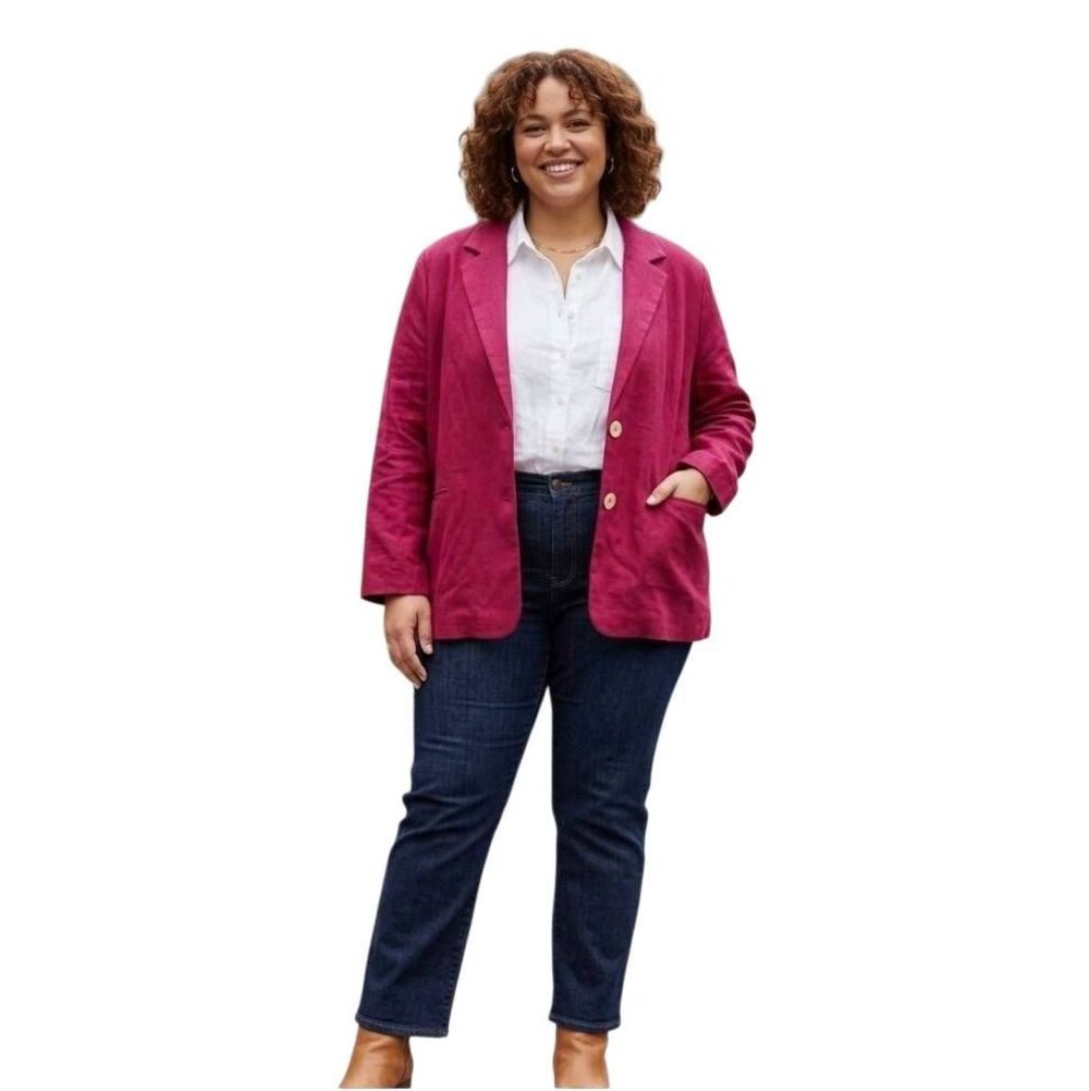 WEARVAST New NWOT Venetian Red Blazer Jacket Satin Lined Plus Size 3XL / XXXL